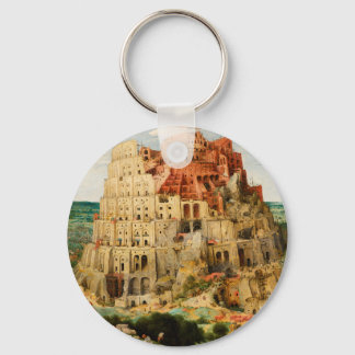 Tower of Babel by Peter Bruegel the Elder Keychain