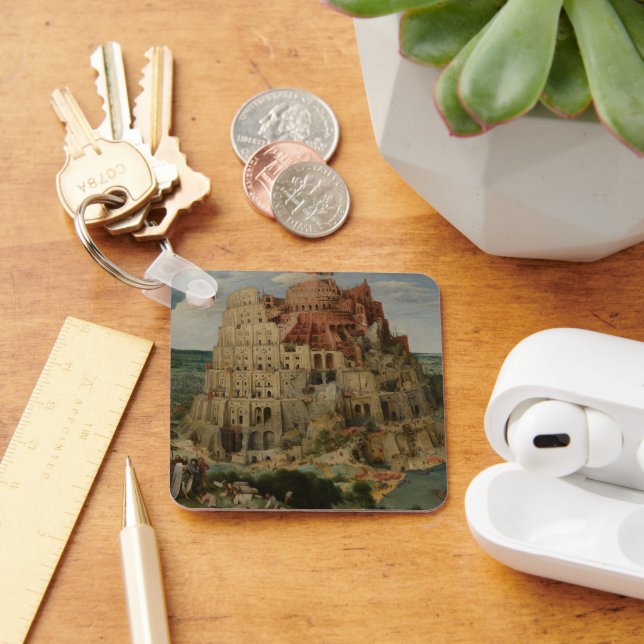 Tower of Babel by Peter Bruegel the Elder Keychain (Desk)