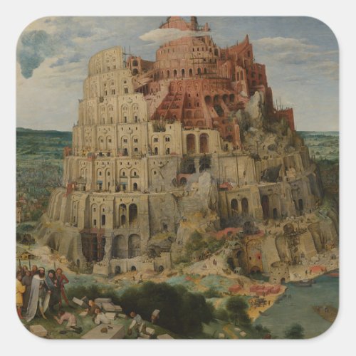 Tower of Babel by Peter Bruegel the Elder Square Sticker