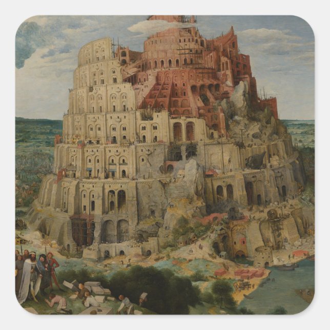 Tower of Babel by Peter Bruegel the Elder Square Sticker (Front)