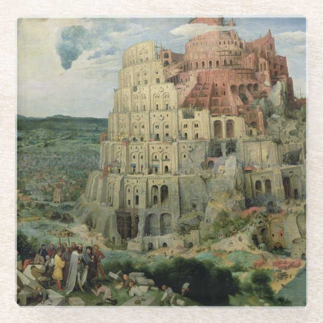 Tower of Babel Glass Coaster (Front)