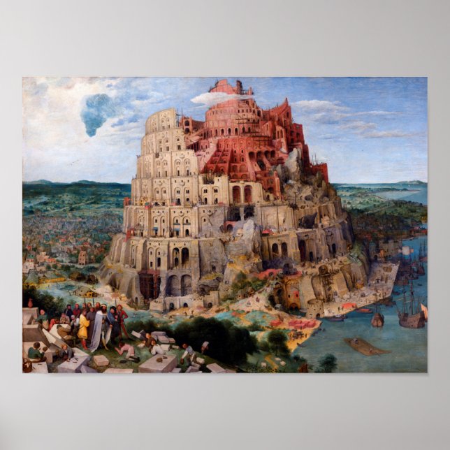 Tower of Babel, Pieter Bruegel the Elder, 1563 Poster (Front)