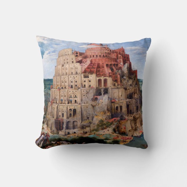 Tower of Babel, Pieter Bruegel the Elder, 1563 Throw Pillow (Front)