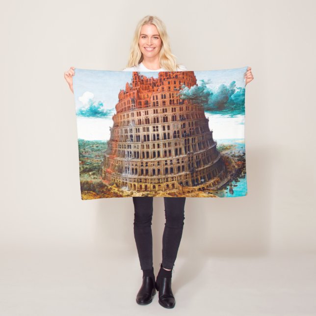 Tower of Babel, Pieter Bruegel the Elder Fleece Blanket (In Situ)