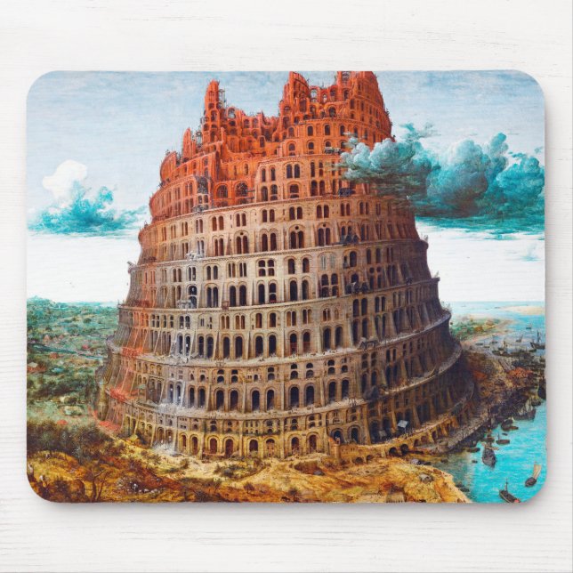 Tower of Babel, Pieter Bruegel the Elder Mouse Pad (Front)