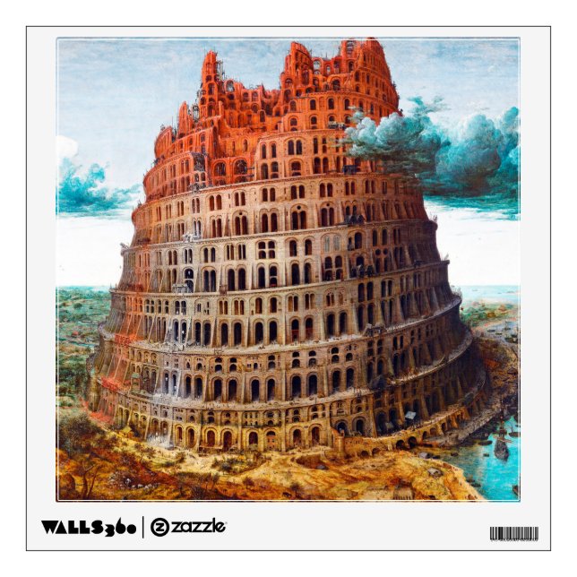Tower of Babel, Pieter Bruegel the Elder Wall Decal (Front)