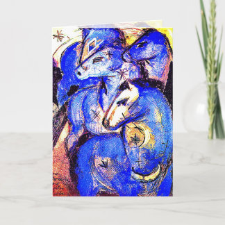 Tower of Blue Horses by Franz Marc Holiday Card