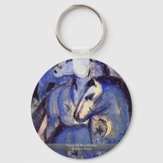 Tower Of Blue Horses By Marc Franz Keychain