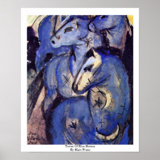 Tower Of Blue Horses By Marc Franz Poster