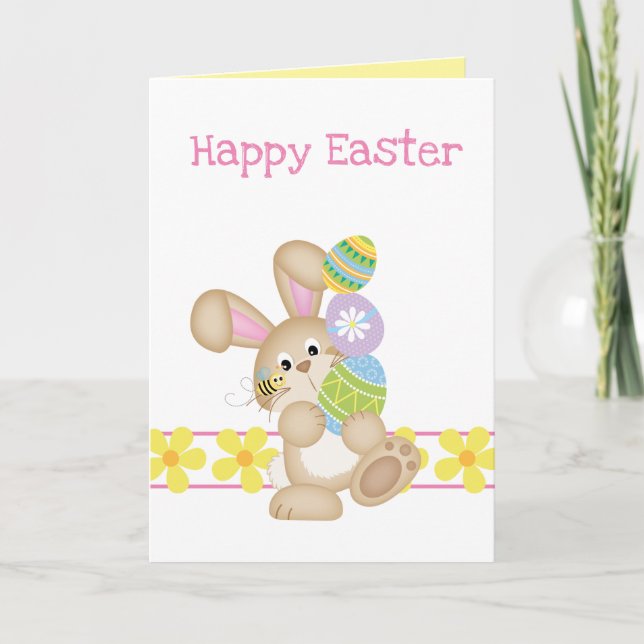 Tower Of Colored Easter Eggs Greeting Card (Front)