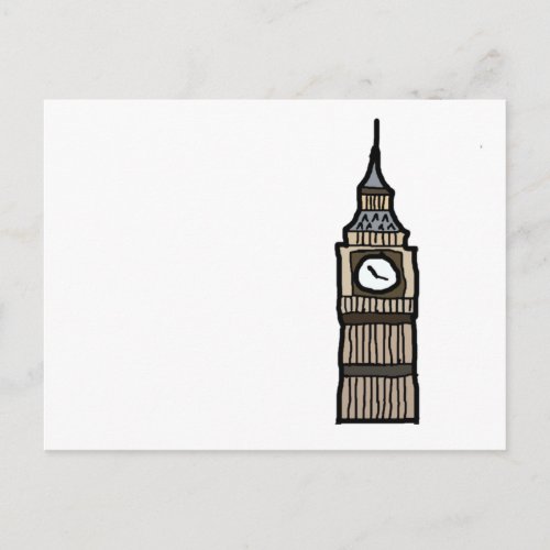 Tower of London Big Ben Cartoon Illustration Postcard