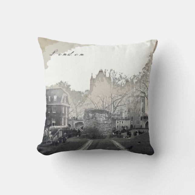 Tower of London By Alexandra Cook Throw Pillow (Front)