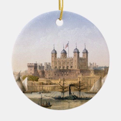 Tower of London c1862 colour litho Ceramic Ornament