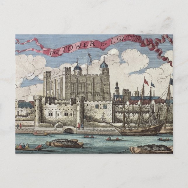 Tower of London Seen from the River Thames Postcard (Front)