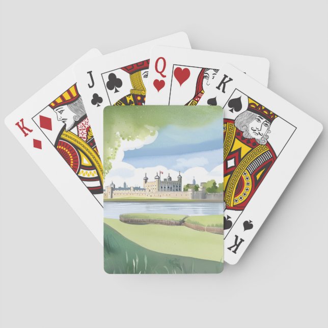 Tower of London | UK Watercolor Landscape Poker Cards (Back)