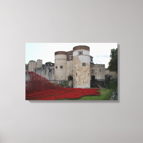 Tower of London with Ceramic Poppies _ Canvas