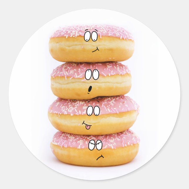 tower of pink donut characters sticker (Front)