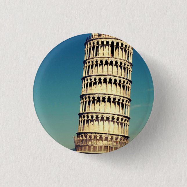 Tower of Pisa Pinback Button (Front)
