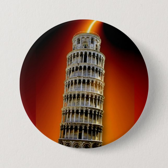 Tower of Pisa Pinback Button (Front)