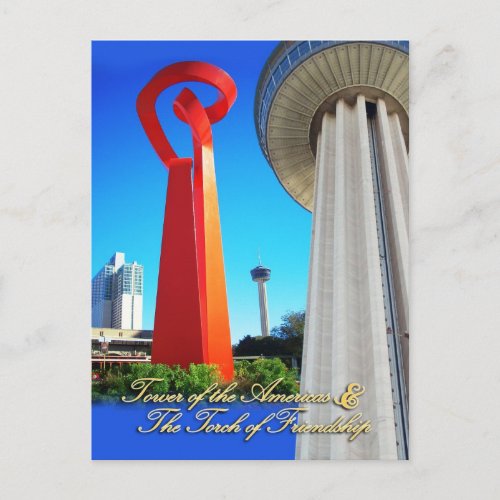 Tower of the Americas  Torch of Friendship TX Postcard