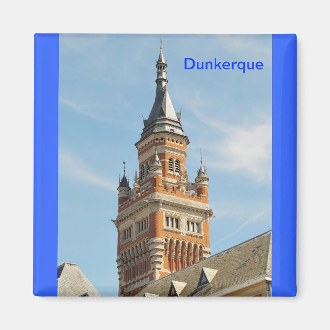 tower of Town Hall of Dunkerque Magnet (Front)