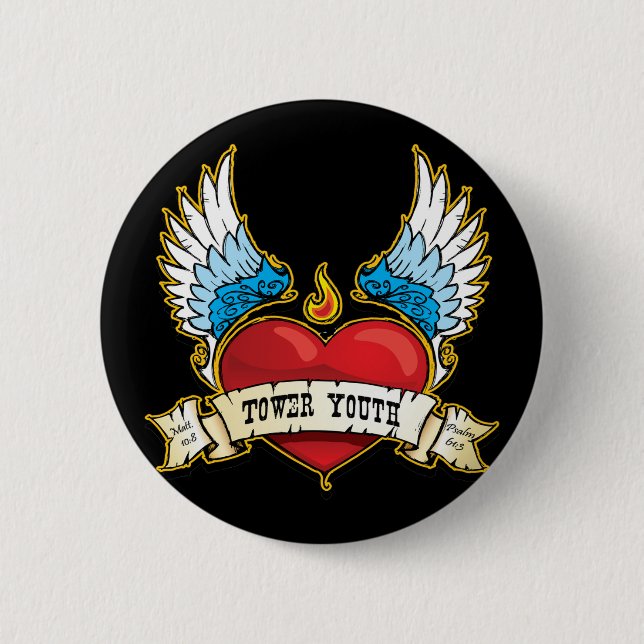 Tower Youth Tattoo Heart Button (Front)