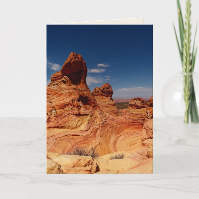 Towering Red Rocks, Blank Greeting Card (Front)