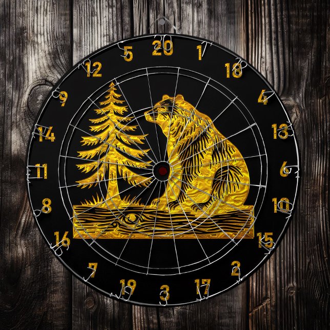 Towering Trees and Bear Design Dart Board (Creator Uploaded)