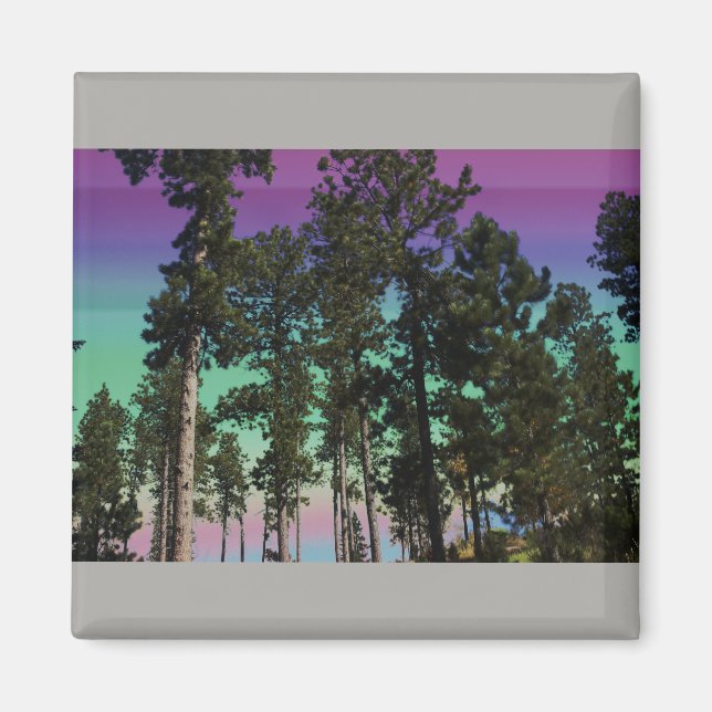Towering Trees Magnet (Gray Background) (Front)