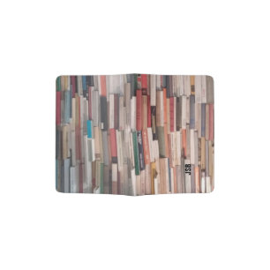 Towering Wall of Books Subtle Custom Monogram Passport Holder