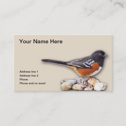 Customizable TOWHEE #1 BUSINESS CARD TEMPLATE
