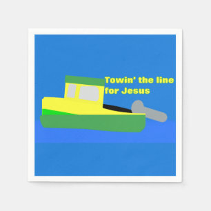 Towin' the Line for Jesus Paper Napkins