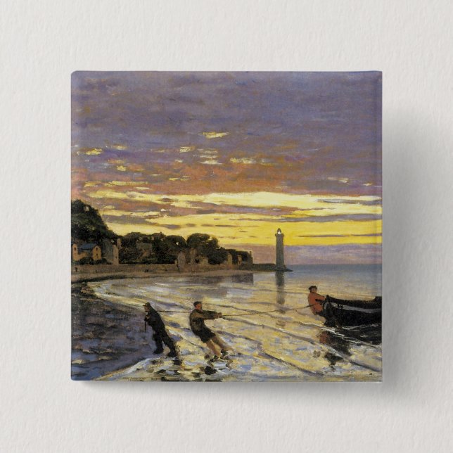 Towing a Boat, Honfleur Button (Front)