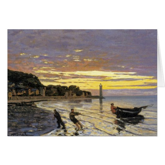 Towing a Boat, Honfleur Cards (Front Horizontal)