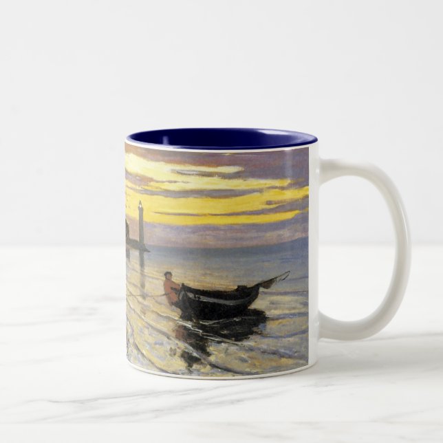 Towing a Boat, Honfleur Two-Tone Coffee Mug (Right)