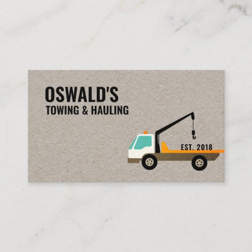 Towing and Hauling Service Business Card