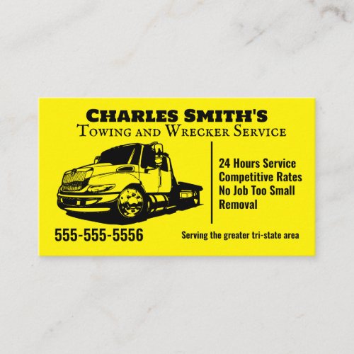 Towing and Wrecker Business Card