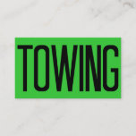 Towing Bold Florescent Green Business Card at Zazzle