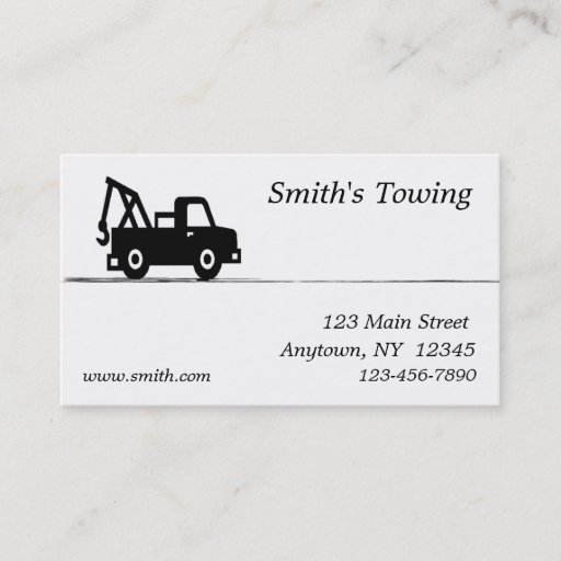 Customizable Towing Business Card