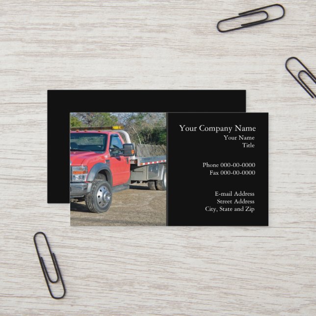 Towing Business Card (Front/Back In Situ)