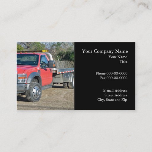 Customizable Towing Business Card