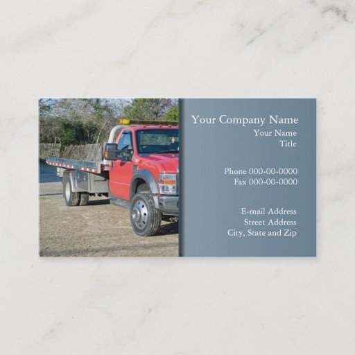Customizable Towing Business Card
