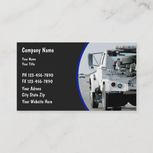 Towing Business Cards | Zazzle