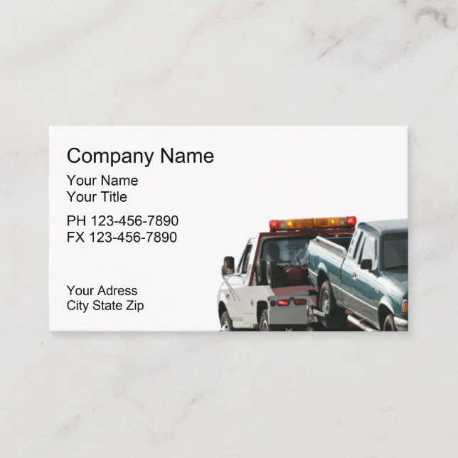 Towing Business Cards | Zazzle