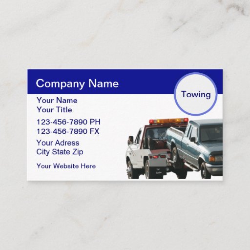 Customizable Towing Business Cards