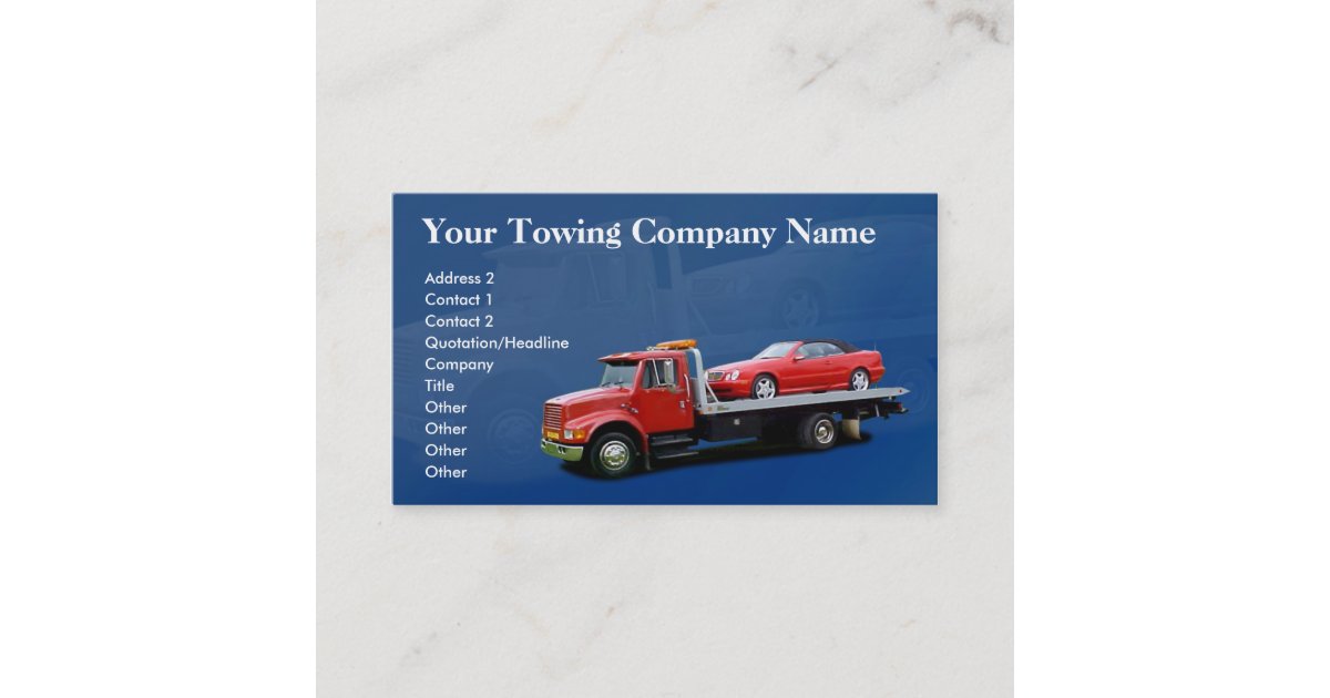 Towing Company Business Card | Zazzle