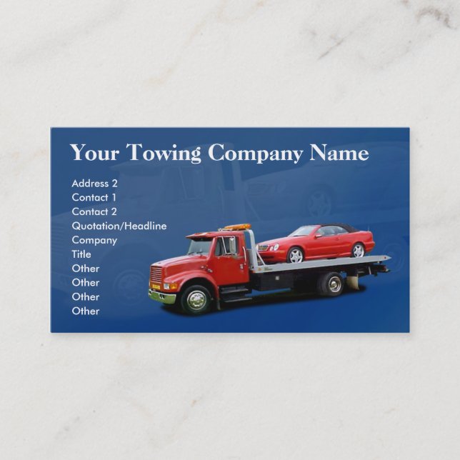 Towing Company Business Card (Front)