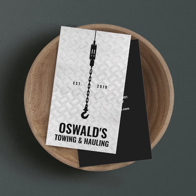 Towing Company Metal Professional Tow Hook  Business Card (Creator Uploaded)