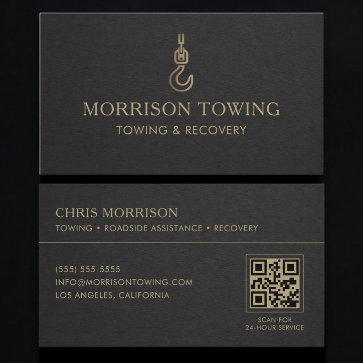 Towing Company QR Code Business Card