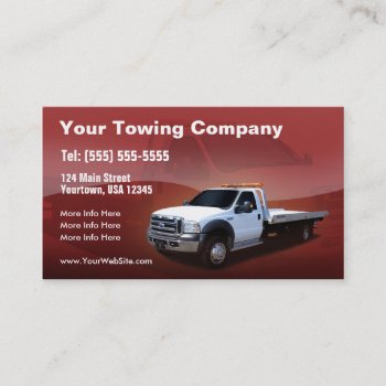Towing Company White Truck Design Business Card by BigCity212 at Zazzle